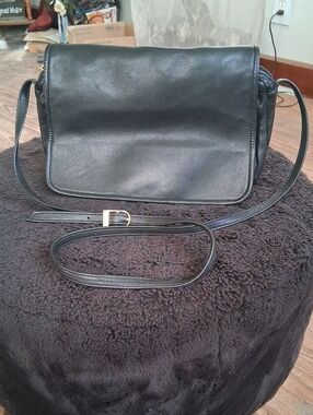 Classic Black Leather Crossbody Bag